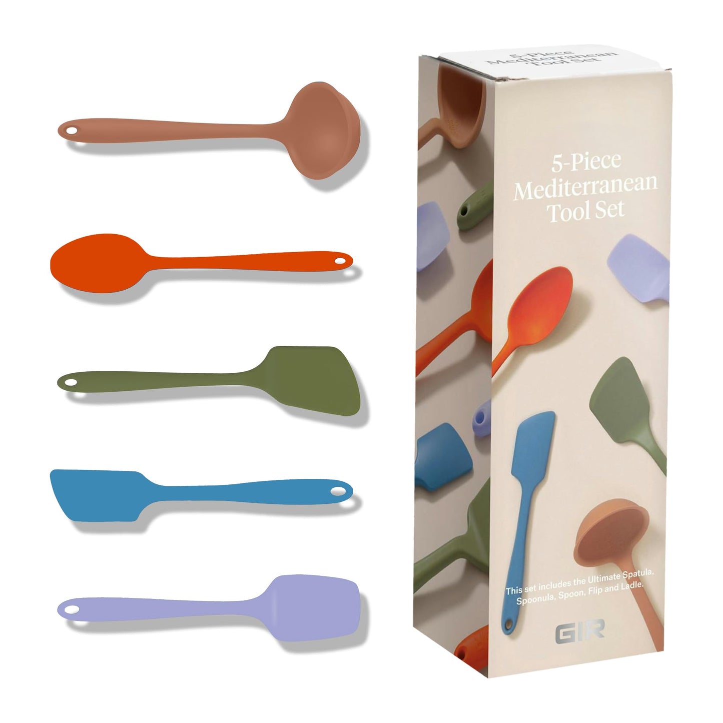 GIR: Get It Right 10-Piece Silicone Ultimate Kitchen Utensil Set – Spatulas, Ladle, Flip, Spoons, Whisk, Peeler & Spoonula – Nonstick, Non-Toxic, Heat-Resistant – Red