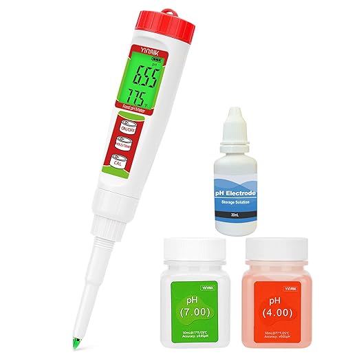 YINMIK Food pH Meter Digital pH Tester Spear pH Probe pH Reader for Canning