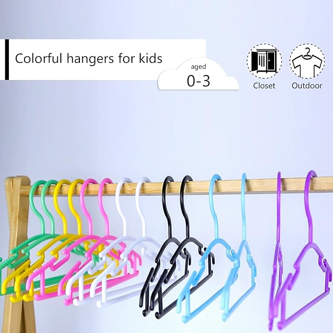 GoodtoU Kids Hangers Plastic - Kids Hanger 100 Pack Hangers for Baby Clothes Infant Toddler Childrens Hanger