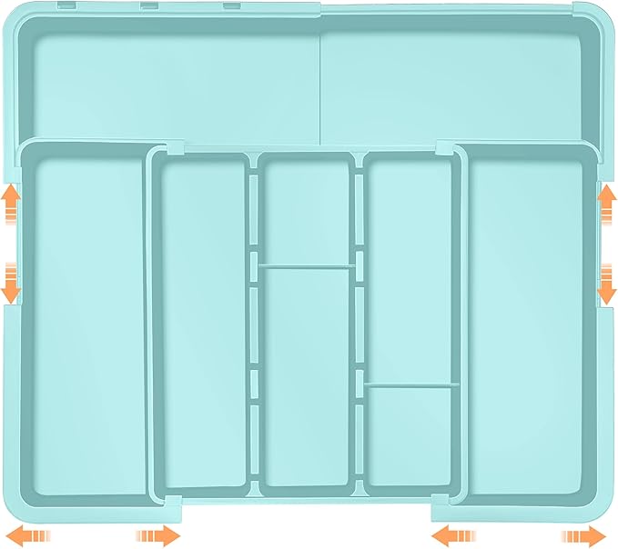 Spaclear Large Utensil Drawer Organizer Expandable Silverware Organizer for Kitchen Drawer Adjustable Cooking Utensil Holder Cutlery Flatware Tray Spatula Tools Gadgets Storage Dividers Plastic Pink