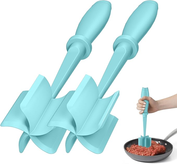 2Pack Meat Chopper Upgrade Hamburger Smasher, Masher for Ground Beef