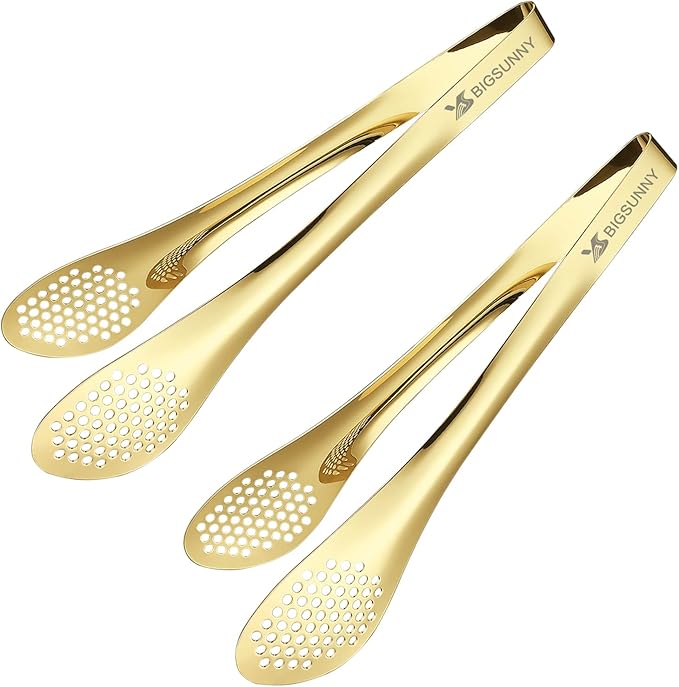 MSY BIGSUNNY 9 inch Buffet Tongs, Set of 2 Stainless Steel Food Serving Tongs