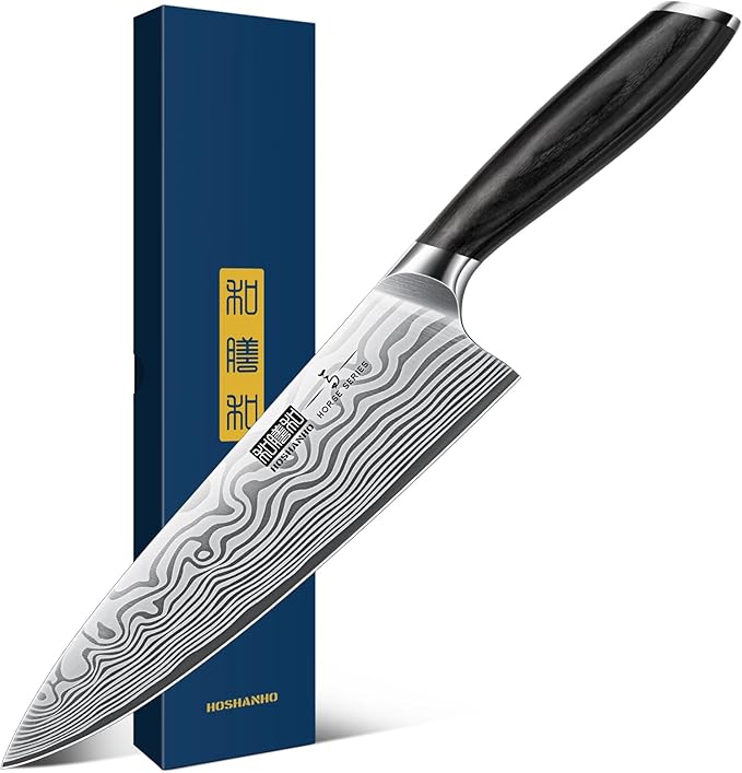 HOSHANHO 7" Santoku Knife, Japanese High Carbon Powder Steel Kitchen Knife