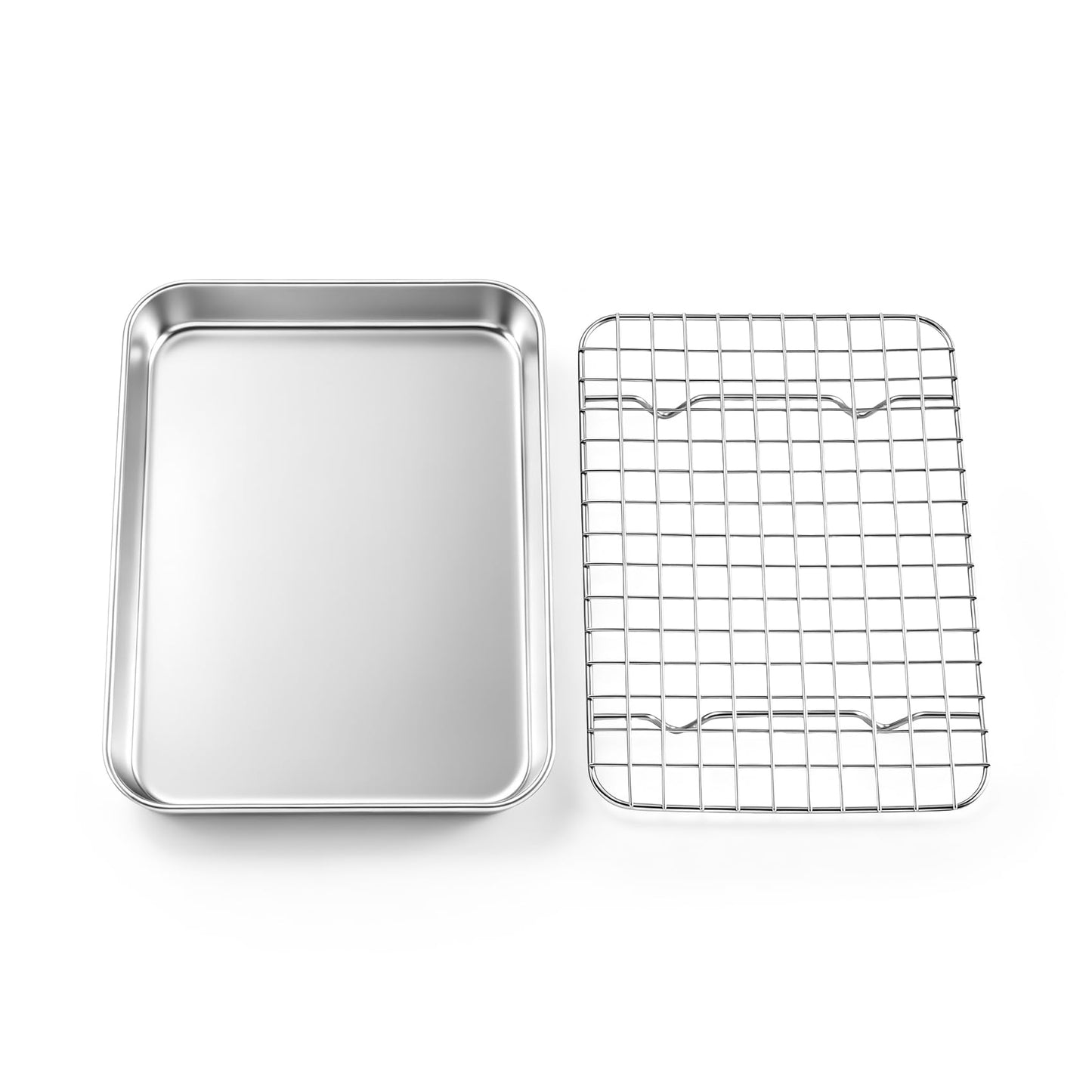 TeamFar Stainless Steel Baking Sheet with Wire Rack Set, 16"x 12"x 1"