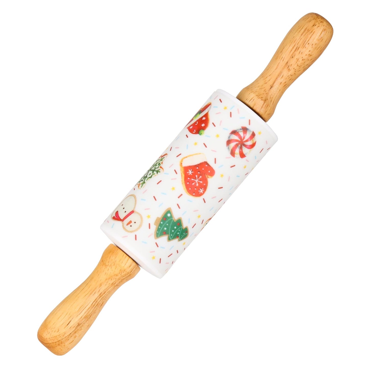 Honglida Mini Silicone Rolling Pin for Kids, Non-stick Surface Wood Handle, 9 Inch 2 Pack