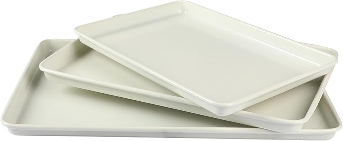 Martha Stewart Gallen 3-Piece Cookie Sheet Set – 13", 15", 17" Baking Pans, Ceramic Nonstick, PFA-Free, Carbon Steel – Oven Safe to 450°F, Warp-Resistant, Easy to Clean - Taupe