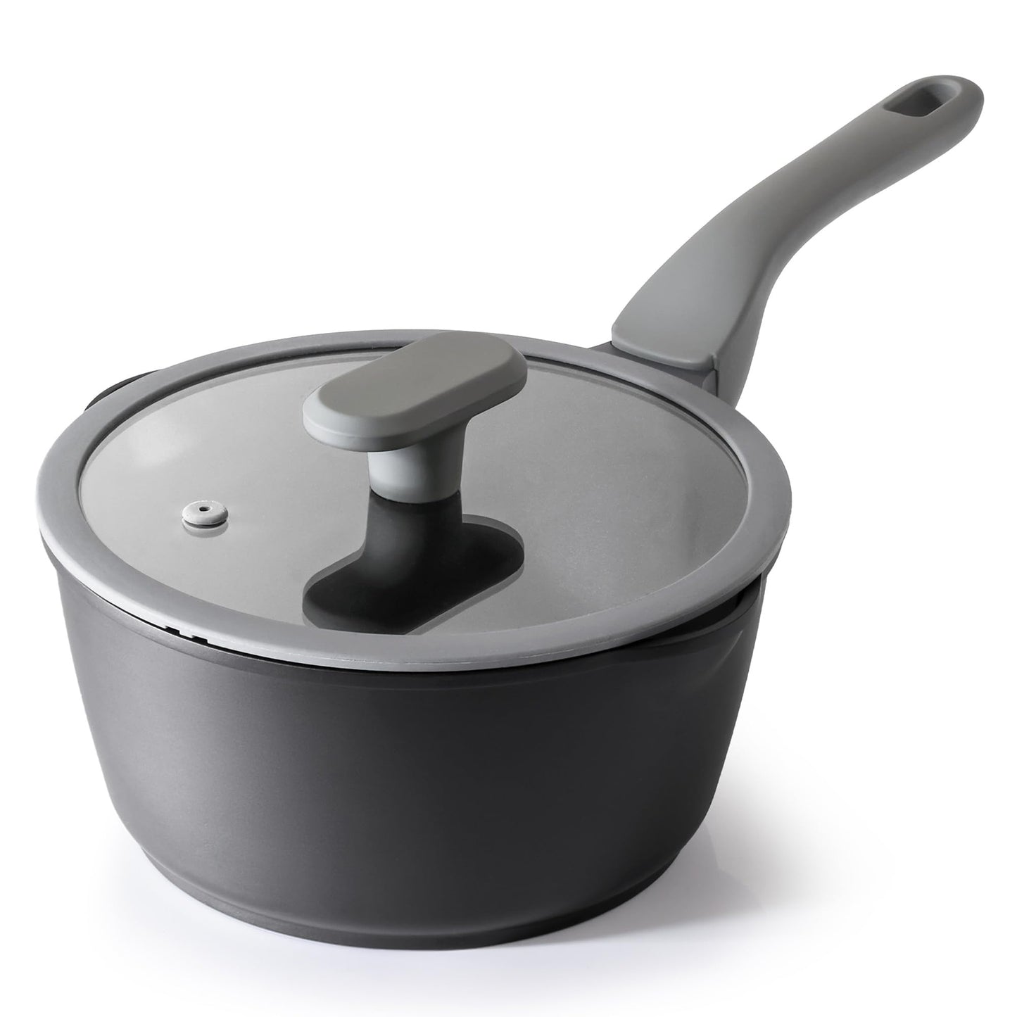 PRICUSIS Nonstick Saucepan with Lid, 2 Quart Sauce Pan, Healthy Sauce Pot with Pour Spouts for Multipurpose Use, PFOS & PFOA Free, Induction Compatible, Apricot