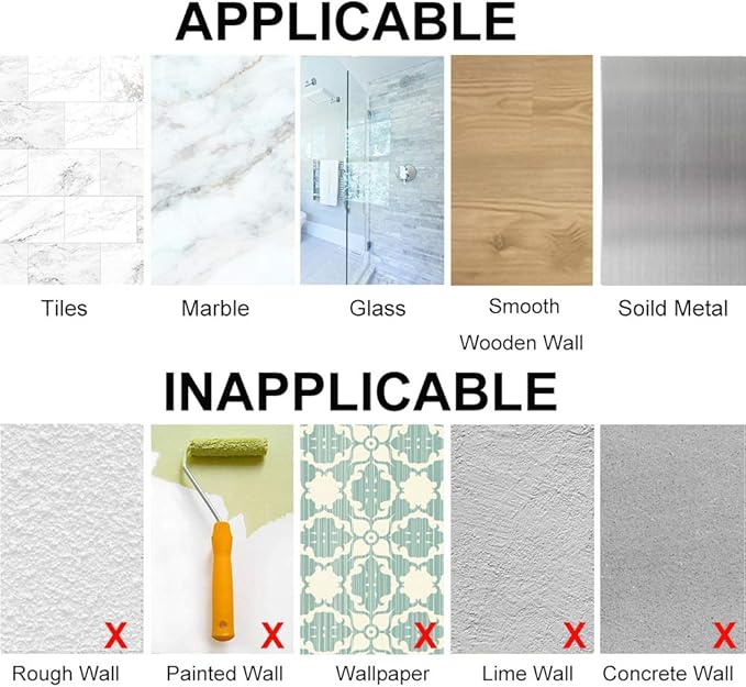 LAIGOO 8 Pcs Replacement Adhesive Stickers for Shower Caddy Corner, No Drilling Wall Hooks Adhesive Strips for Bathroom Shelves