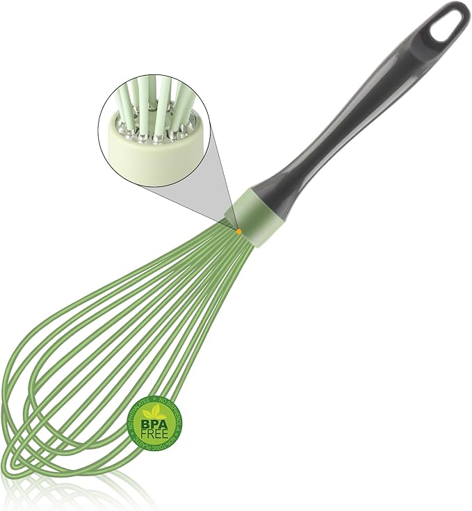 OYV Dishwasher Safe Silicone Whisk, 12-Inch, Non-Scratch, Pink