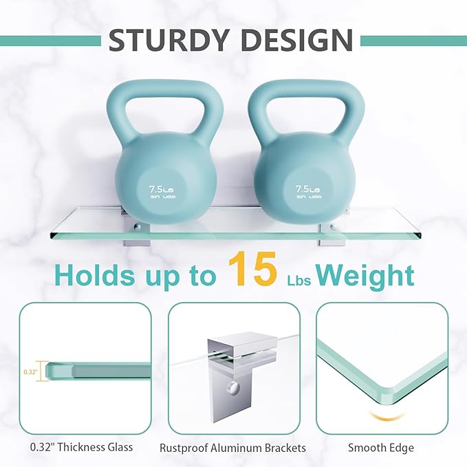 Shower Caddy, 100% Rustproof Shower Shelves for Inside Shower, No Drilling Bathroom Organizers and Storage, 2 Pack Large Capacity Bathroom Shelves for Kitchen & Home Decor