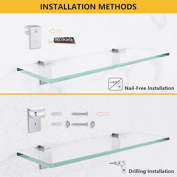 Shower Caddy, 100% Rustproof Shower Shelves for Inside Shower, No Drilling Bathroom Organizers and Storage, 2 Pack Large Capacity Bathroom Shelves for Kitchen & Home Decor