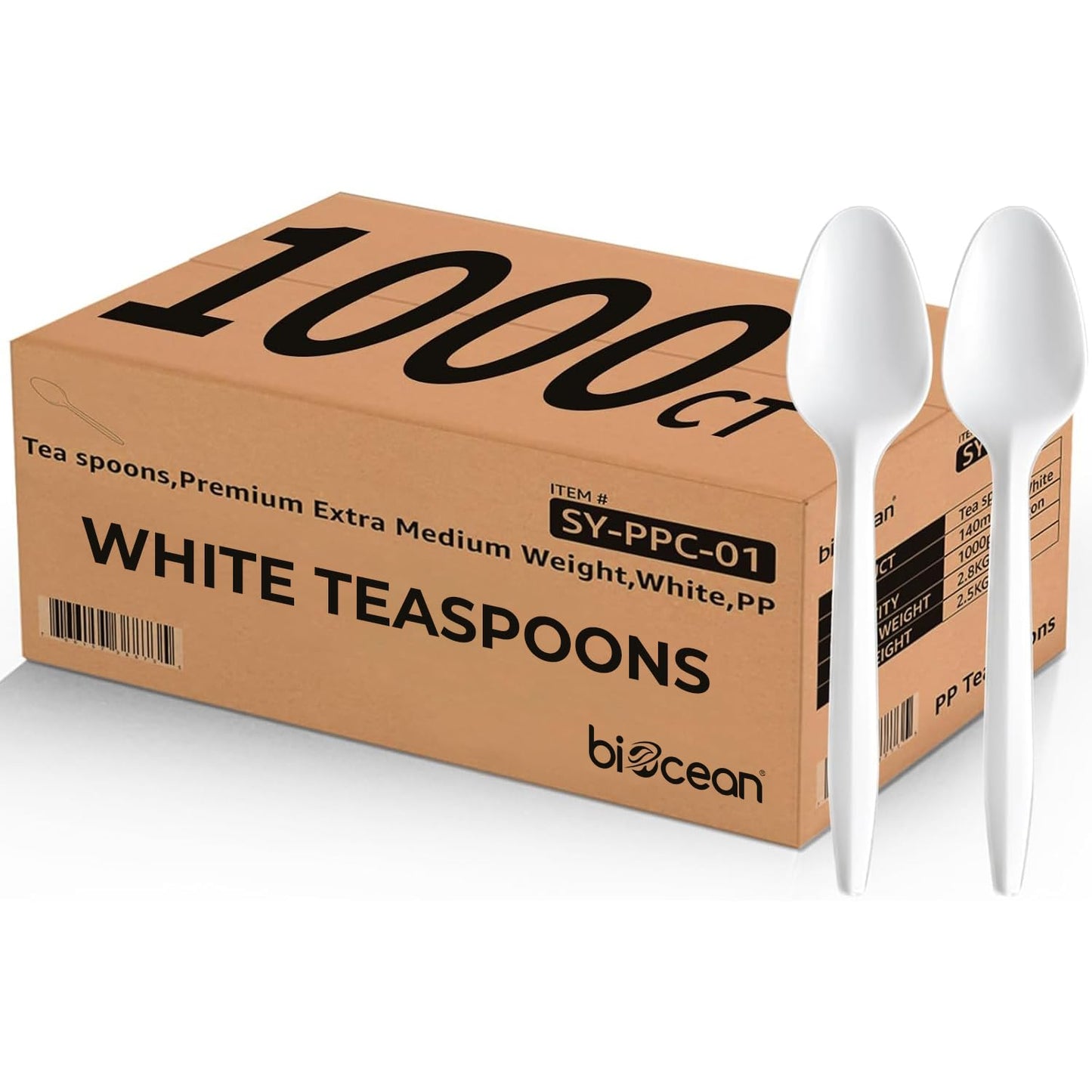 1000PCS Disposable Plastic Spoons Silverware Bulk Soup Spoon White Reusable Heavy Duty Disposable Cutlery Plastic Utensils Flatware for Home Restaurant Party Picnic Camping Travel (Soup Spoon-1000pcs)