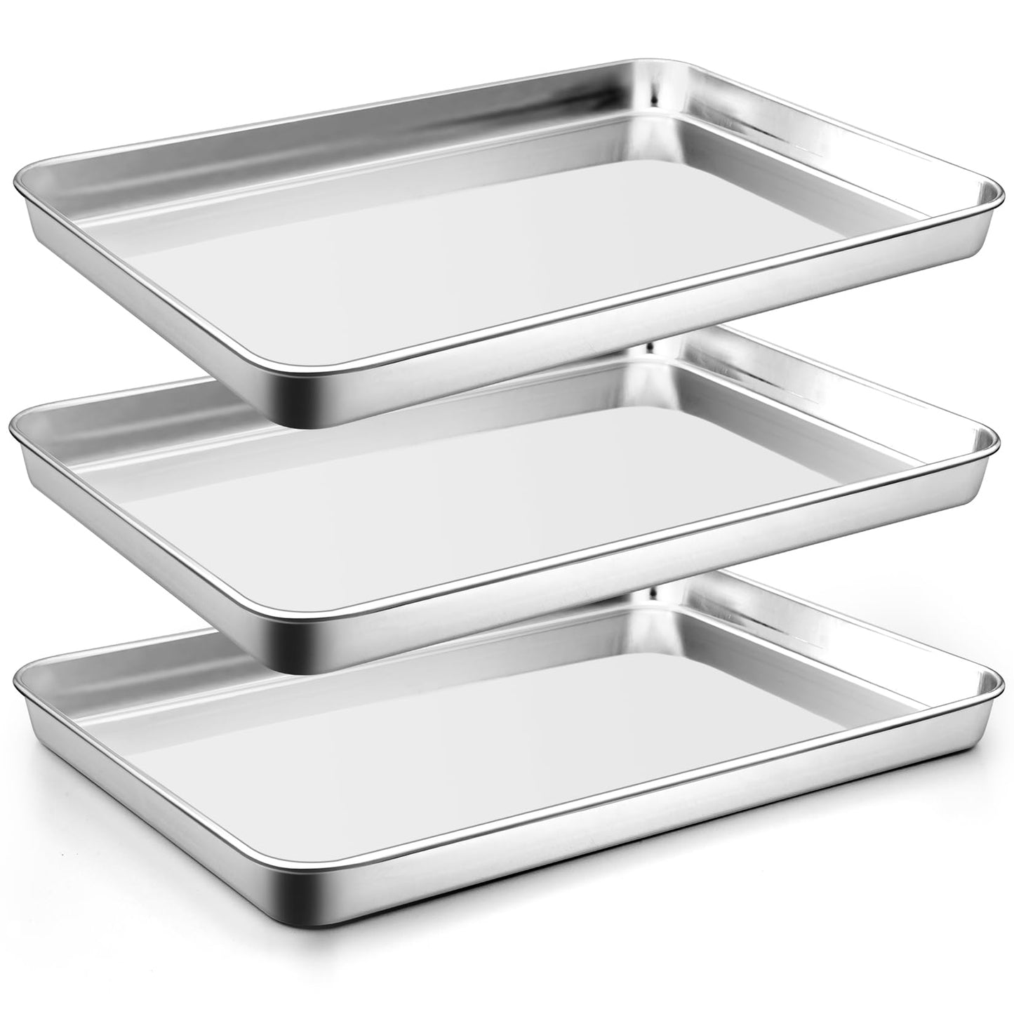 P&P CHEF Baking Sheet Pan, Stainless Steel Cookie Sheet, 12.5 Inch & 2 Pcs