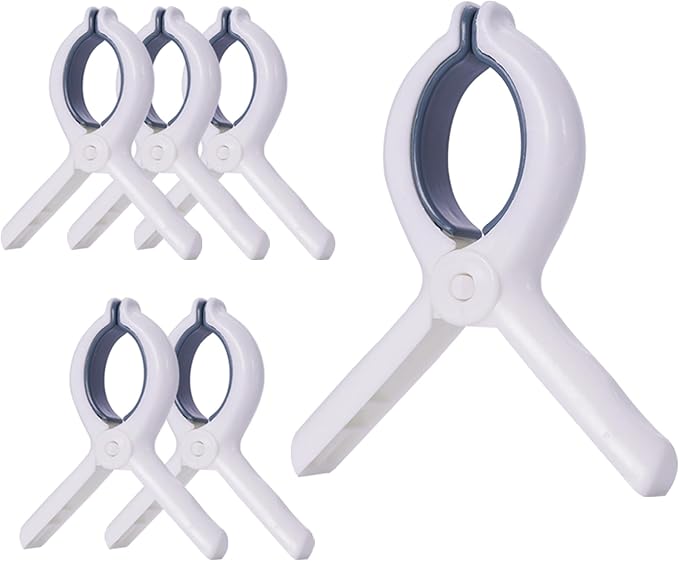 6 PCS Beach Towel Clip，Towel Clips for Beach Chairs for Cruise, Plastic Clothespins for Laundry Towel Clothes, Cruise Ship Essentials for Towel Bands, Picnic Table Clips for Outdoor and Indoor Use.