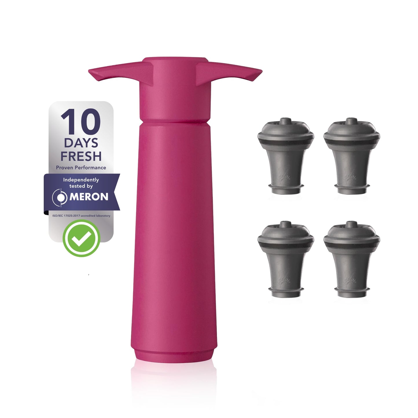 Vacu Vin Original Saver Wine Bottle Stopper – With 8 Vacuum Stoppers – Preserver Wine Stopper with Pump for Red or White Wine – Wine Accessories to Keep Wine Fresh – Airtight Seal Stoppers – Blue