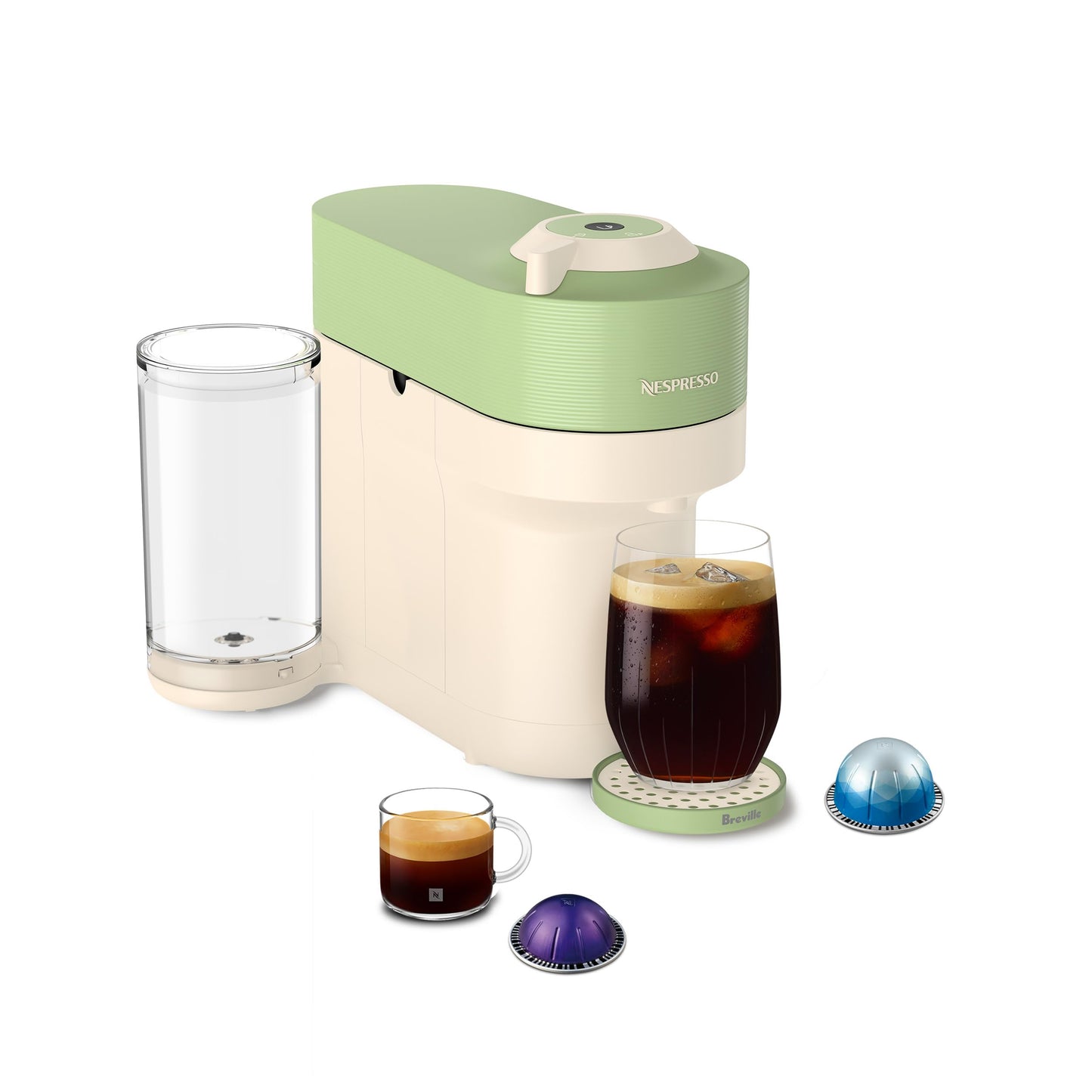 Nespresso Original Vertuo Pop+ Coffee & Espresso Maker by Breville, Grey