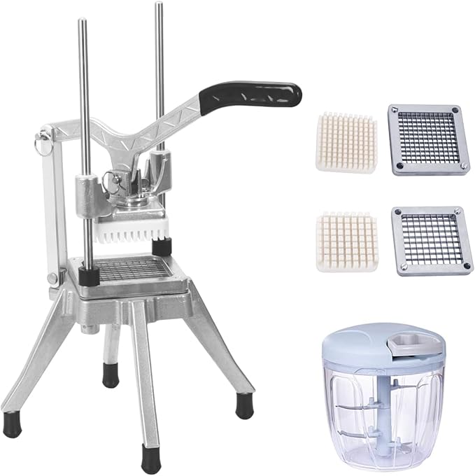 BotaBay Commercial Vegetable Chopper & Food Dicer, Heavy Duty Vegetable Cutter with 1/4" & 3/8" Stainless Steel Blades, Manual Onion Potato Pepper Dicer for Restaurant Kitchen Food Prep