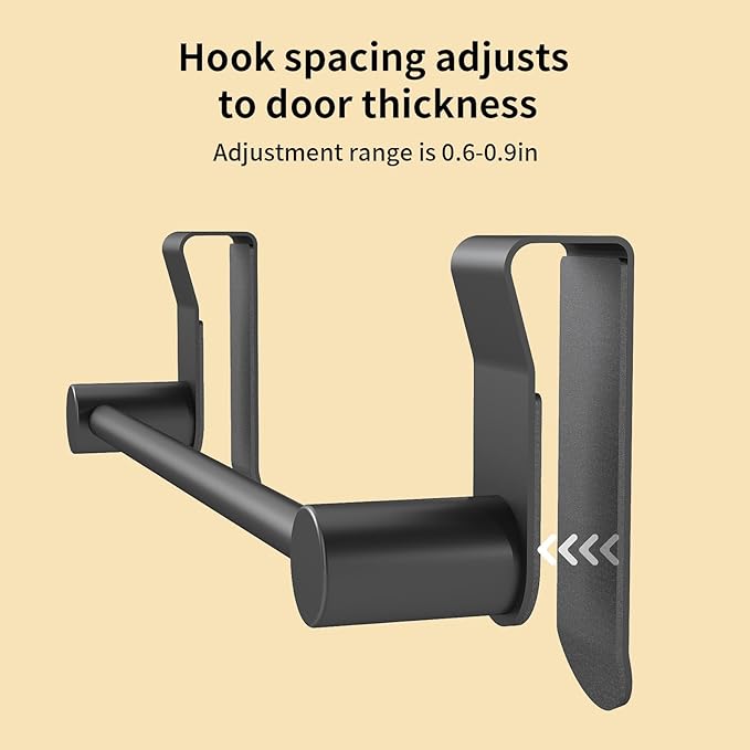 YUMORE Matte Black Over Door Towel Rack, Stainless Steel Over Cabinet Cupboard Towel Bar Kitchen Bathroom Towel Holder, Storage Dish Towel Holder, 2 Pack,