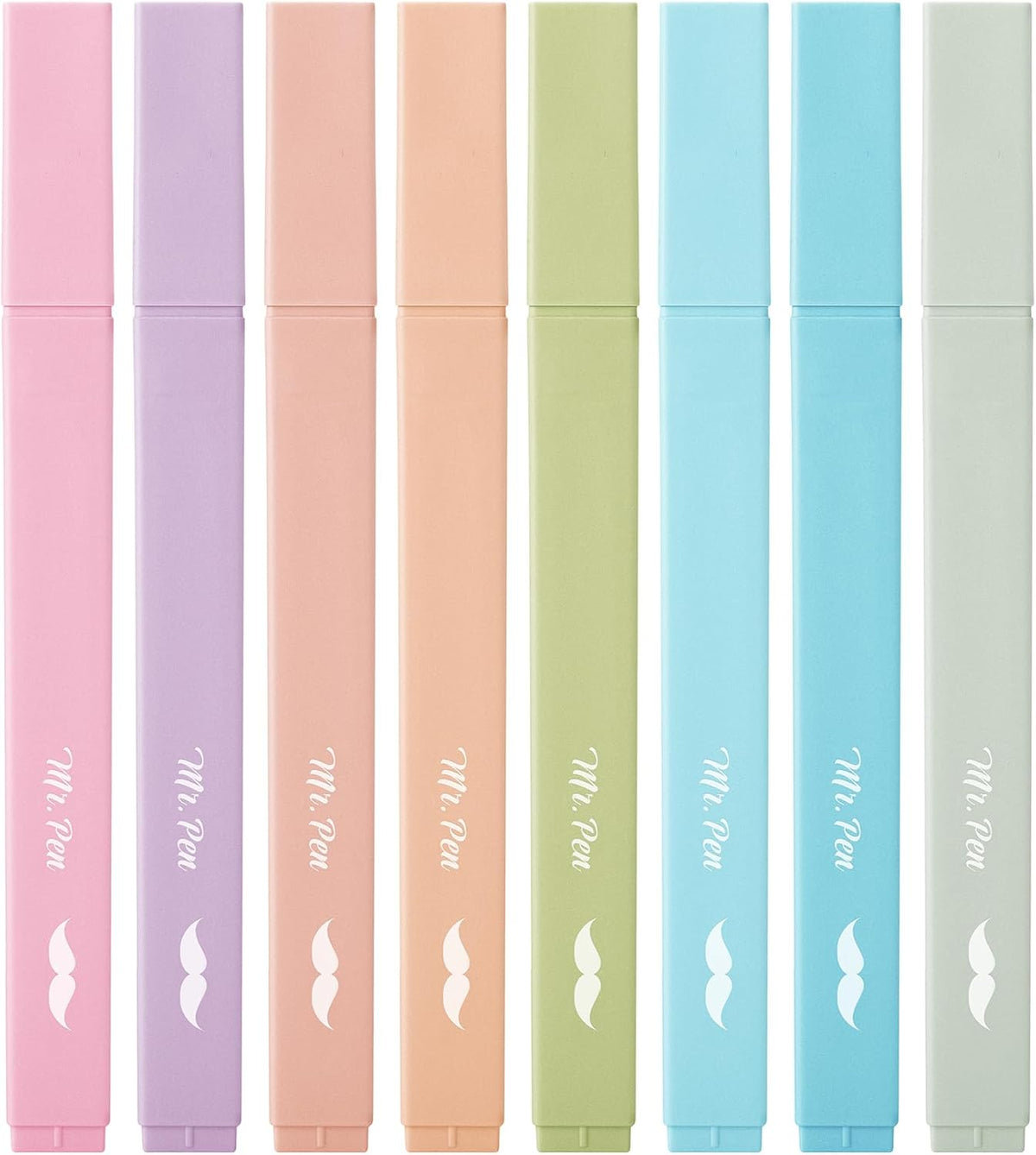 Mr. Pen Aesthetic Highlighters - 8 pcs, Chisel Tip, Pastel & Vintage Colors, No Bleed Bible Highlighters
