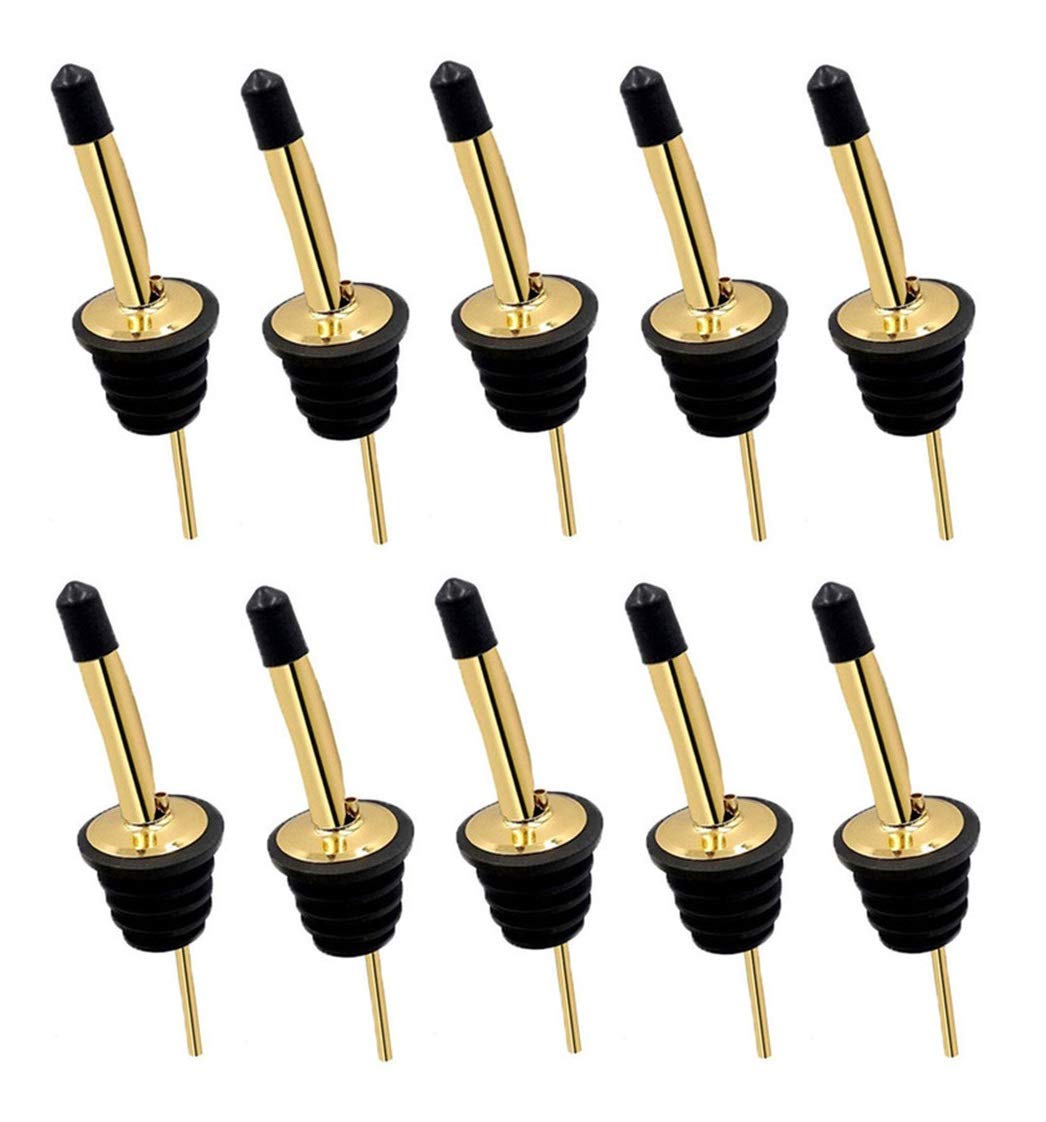 12 Pack Liquor Pour Spouts Set - Stainless Steel bottle spout and Liquor Pourers Dust Caps Covers