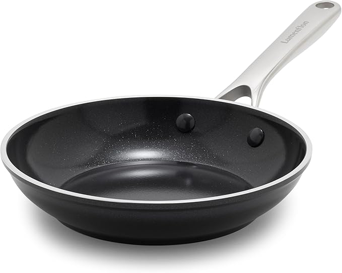 Lumenflon Orfeo 10 Piece Nonstick Cookware Set, Made in Italy, Diamond Ceramic PFAS-Free Pots & Pans, Induction Ready, Scratch Resistant, Laser-Fused Surface for Durability, Dishwasher Safe, Black