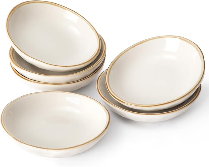 famiware Ceramic Soy Sauce Dish, 2.1oz Dipping Bowl Set of 6, Blue