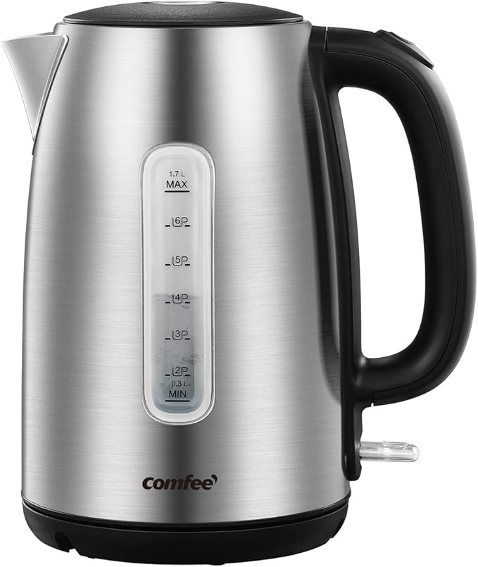 COMFEE' Stainless Steel Temperature-Control Kettle, 1.7L with 6 Preset Mode