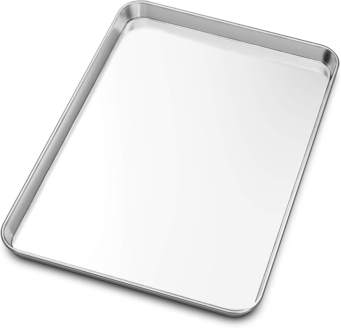 Baking Sheet, Yododo Stainless Steel Baking Pans Tray Cookie Sheet Toaster Oven Tray Pan Cookie Pan, Non Toxic & Healthy, Superior Mirror Finish & Rust Free, Easy Clean & Dishwasher Safe - 23½ inch