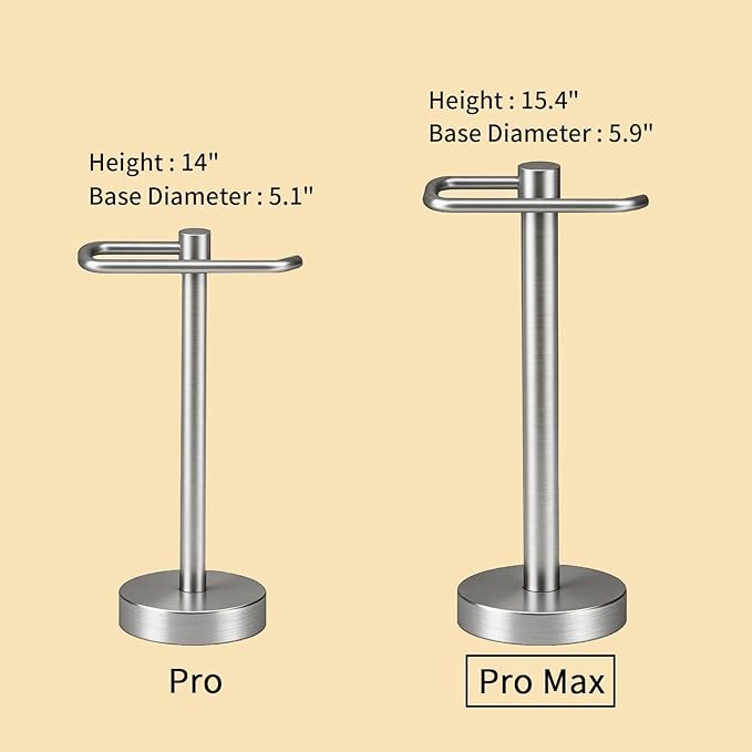 YUMORE Hand Towel Holder Stand Countertop Towel Rack Free Standing Towel Bar Hanger for Bathroom Kitchen (Brushed Nickel)