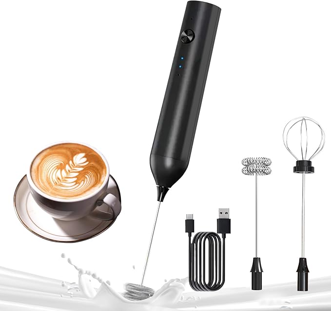 YARRAMATE Rechargeable Milk Frother, Electric Drink Mixer