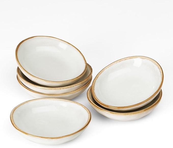 famiware Ceramic Soy Sauce Dish, 2.1oz Dipping Bowl Set of 6, Blue