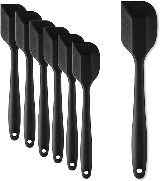KAKAMINA Red Silicone Spatulas, 8 Pack 8.3 Inch, Sturdy Steel Core