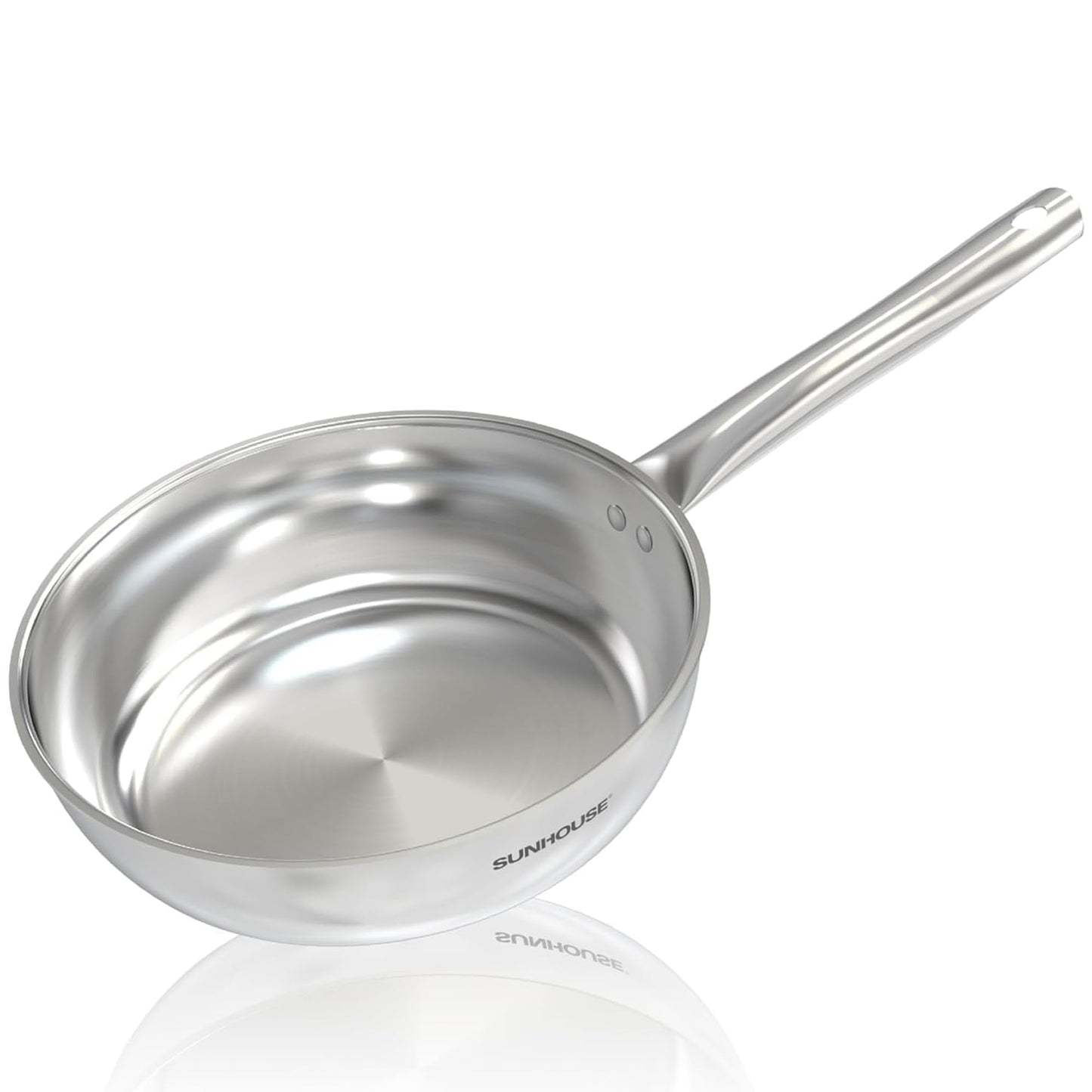 Sunhouse 11 Inch Tri-Ply Stainless Steel Frying Pan, Nonstick Cooking Pans
