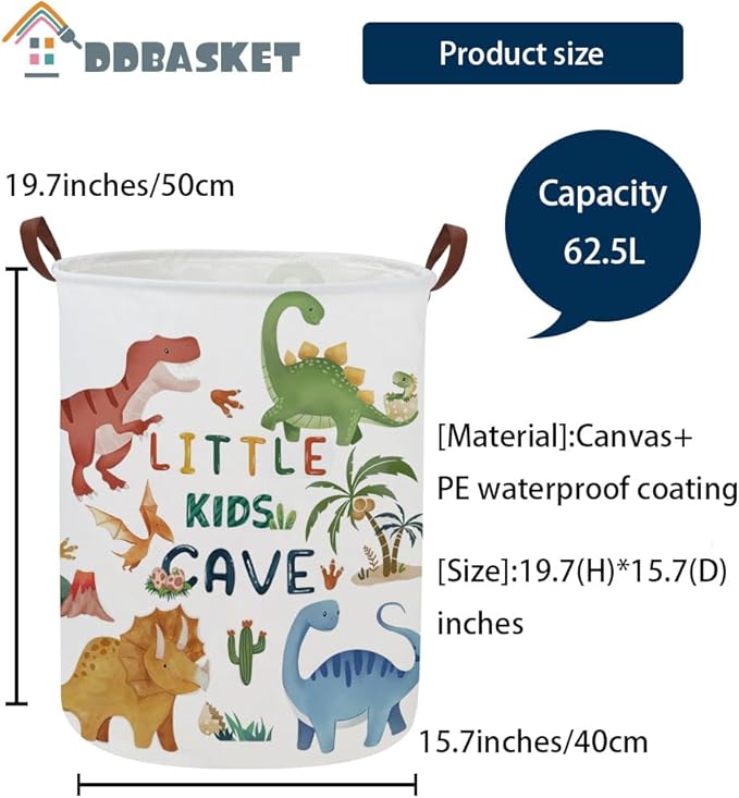 Kids Laundry Basket Dinosaur Hamper for Nursery Boy and Girl Cute Kids Toys Storage Bin Organizer Room Decor for Home(Dinosaur)