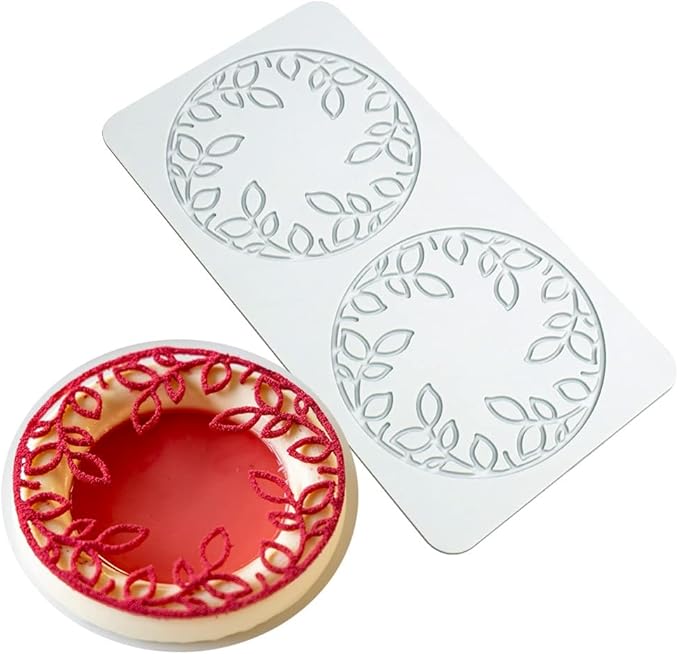 Hollow Leaf Silicone Mold Chocolate Candy 3D Hollow Leaf Candy Mold Food Cooking Meals Decorations Fondant Mold Polymer Clay Molds (Flower Net P_10.4x5.32x0.12inch)