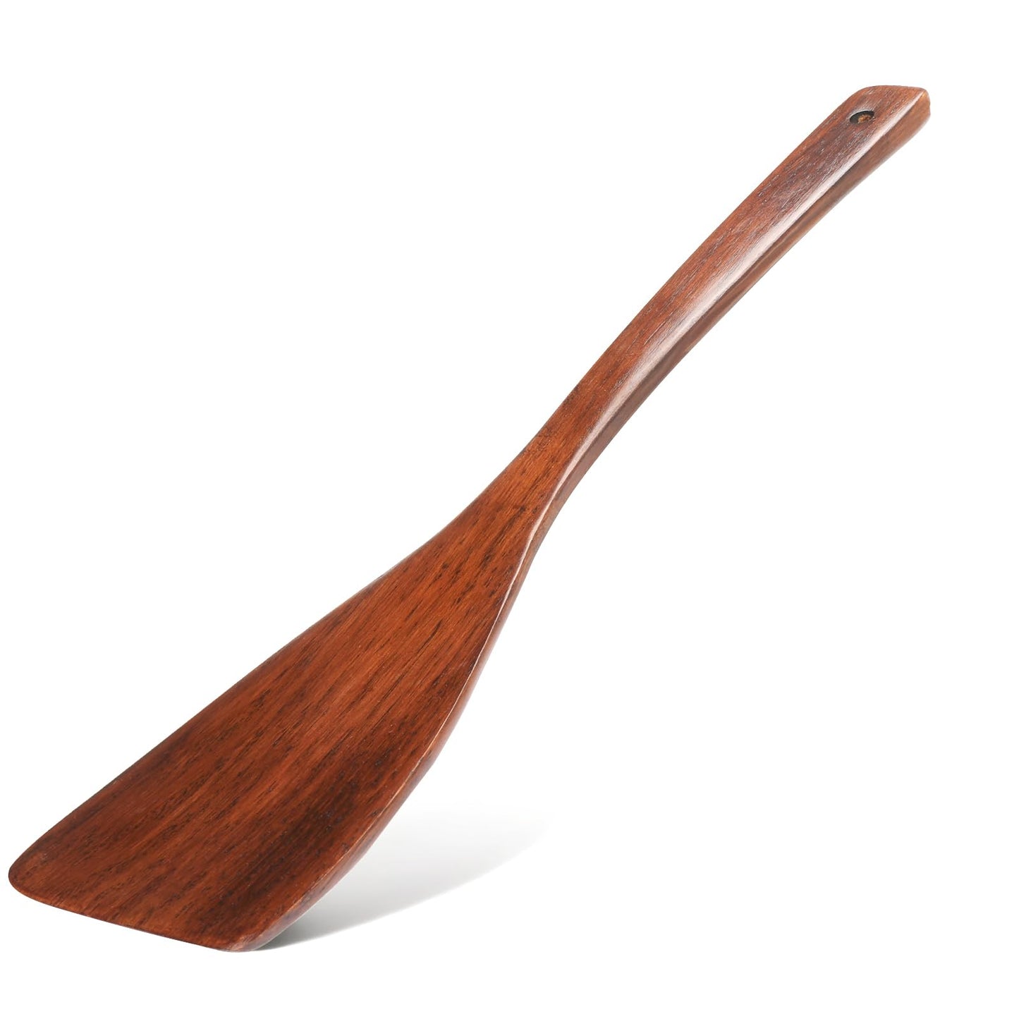 Wooden Spatula for Cooking, Long Handle Wood Spatulas for Non Stick Frying Pan, Right Hand Wood Turner for Cooking Kitchen Cookware