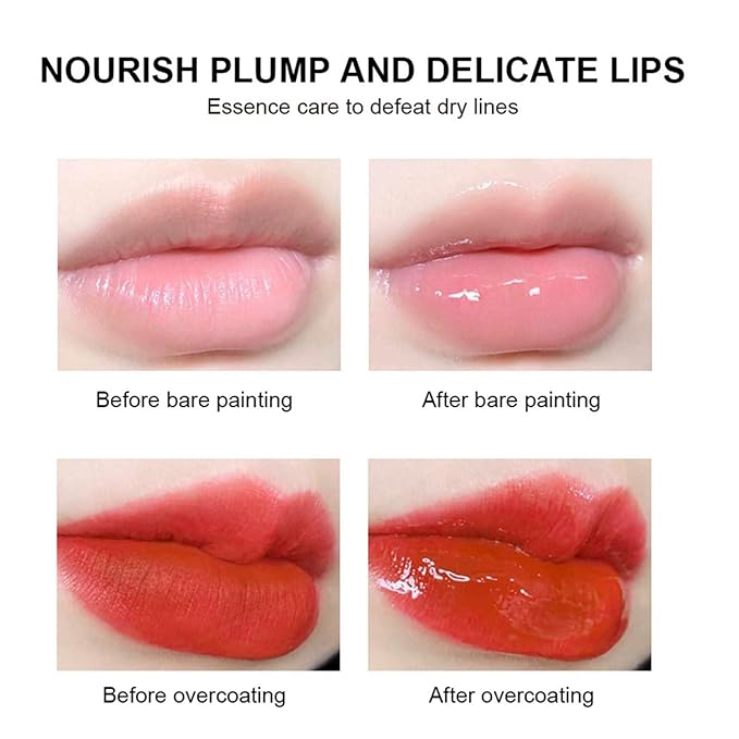 Lip Glowy Balm,4 Pack Fruit Glowy Lip Balm,Vitamin E Lip Glowy Balm Set Reduce Lip Lines, Enhance Lip Color,Moisturizing & Plump Quickly Replenishing Moisture and Relieving Dry Lips