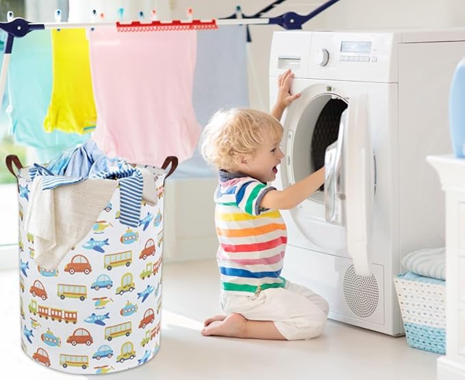 HIYAGON Kids Laundry Basket Kids Hamper Car Toy Storage Bin for Boys Room Decor Nursery Hamper Gift Baskets for Bedroom Bathroom(Car)