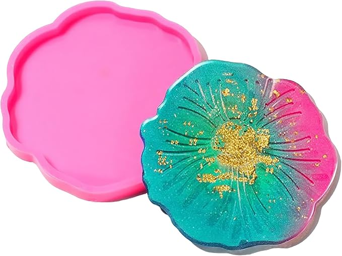 Leaf Coaster Resin Molds Silicone Epoxy Casting Mold for Cup Mat Geode Coaster Agate Resin Mold DIY Unique Coaster Home Decoration(4.72x4.72inch)