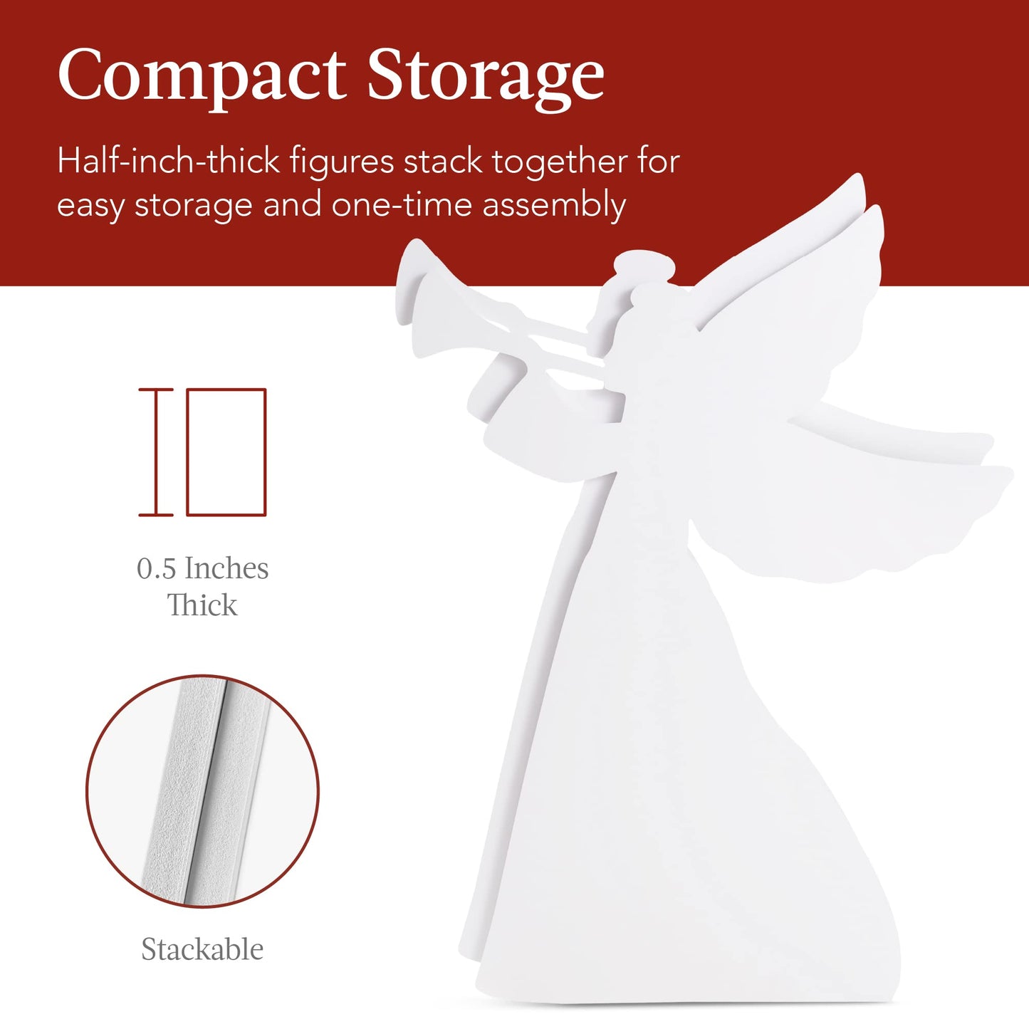 Best Choice Products 3ft Set of 2 Outdoor Christmas Angel Yard Decorations, Weather-Resistant PVC Décor for Lawn, Garden, Display w/ 4 Ground Stakes
