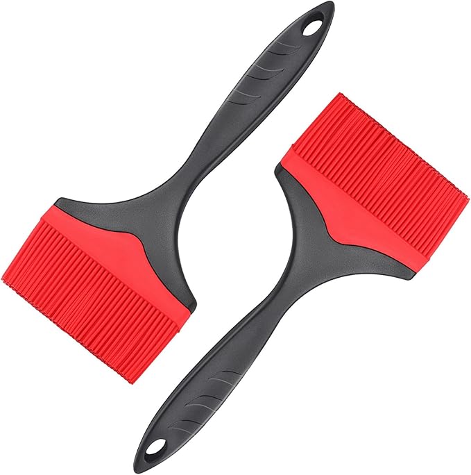 Large Silicone Grill Basting Brush - 3.95inch Extra Wide Silicone Basting Brush for Grilling,Heat Resistant Brushes Spread Oil Butter Sauce for Cooking Baking BBQ,Dishwasher Safe（Green 2）