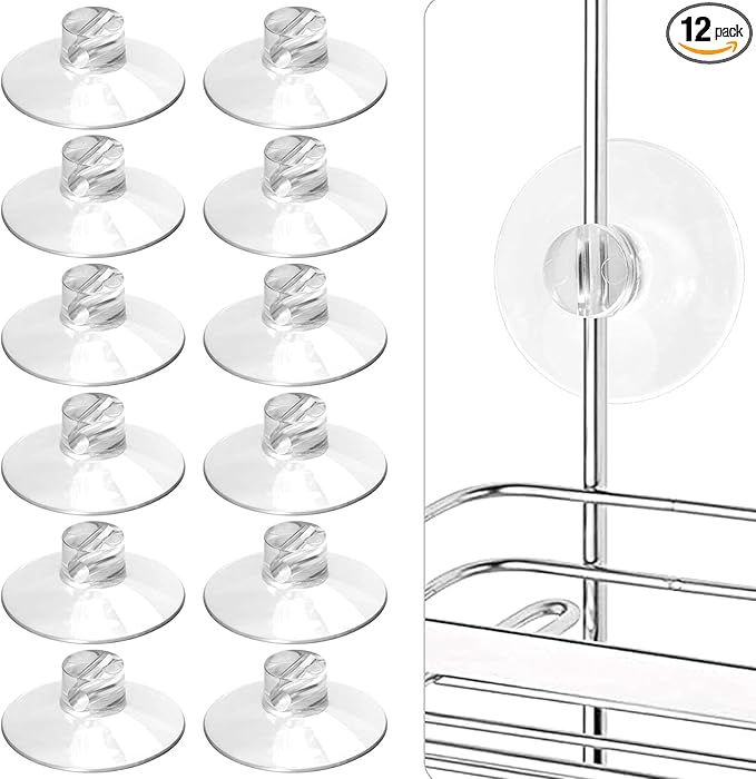 YeeBeny 12Pcs Shower Caddy Connectors - Heavy Strength Large Suction Cups Without Hooks, Replacement Suction Cups Compatible with Zenna Home, Simple Houseware, GeekDigg