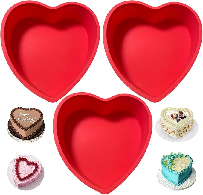 2pcs 6 Inch Silicone Cake Pan for Baking, Round Cake Molds Pan Silicone Baking Molds Non-Stick Quick Release Suitable for Cheesecake Chocolate Cake Brownie Cake puddings