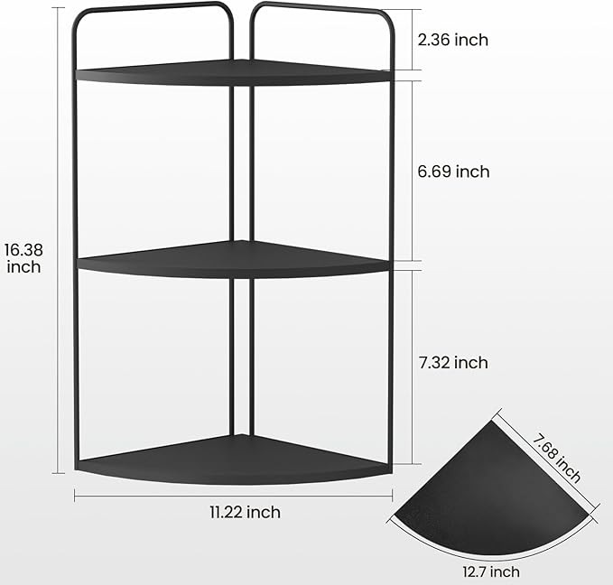 Bathroom Counter Organizer,Countertop Organizer,Vanity Organizers,Bathroom Storage,Bathroom Sink Caddy,Counter Shelf,Corner Counter,Corner Shelves(Black)