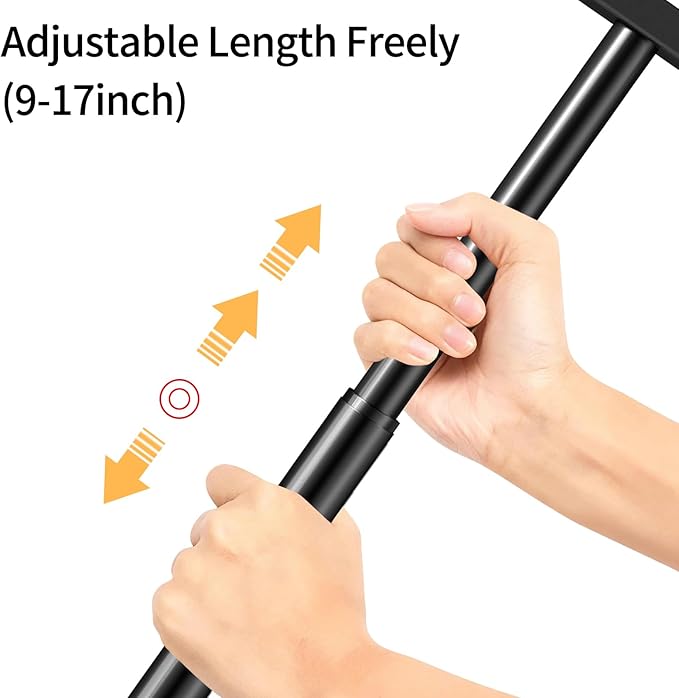 Hand Towel Holder Stand, Matte Black Hand Towel Rack for Bathroom, T-Shape Towel Holder Stainless Steel for Kitchen Vanity Countertop, Marble Base Adjustable 9.06"-17.68"