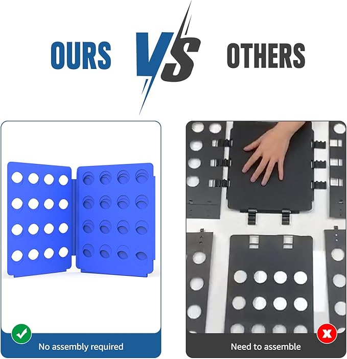 Shirt Folder Mini Folding Board Durable Plastic Shirt Folding Board Easy to Fold Shirts Board Clothes Folding Board Laundry Folder Board Folding Tool for Kids and Adults Blue