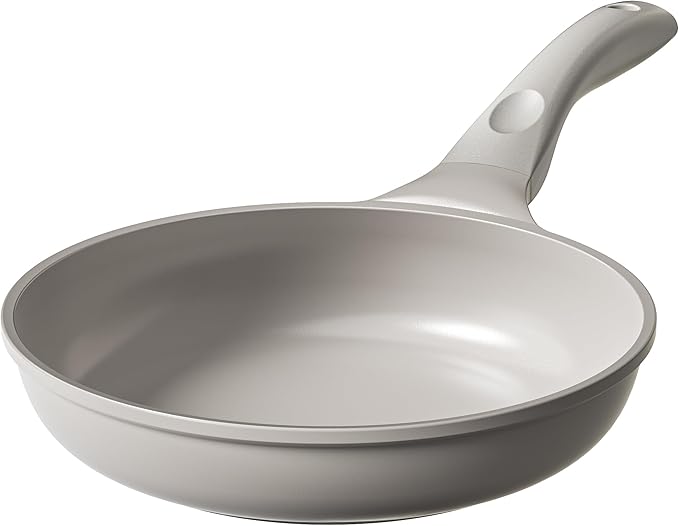 Redchef Ceramic Pan Nonstick, Nonstick Frying Pan, Large Fry Pans, PFAS & PFOA-Free, Non-Toxic, Induction Compatible Pans, Ergonomic Handles, Suitable for All Stove, Beige White, 11"
