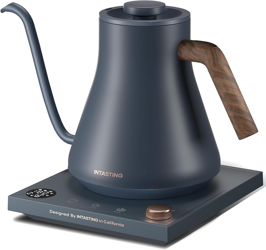 INTASTING Electric Kettles, Gooseneck Electric Kettle, ±1℉ Temperature Control, Stainless Steel Inner, Quick Heating, for Pour Over Coffee, Brew Tea, Boil Hot Water, 0.9L (Artisan)