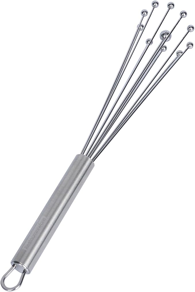 Restaurantware 12.5 in Stainless Steel Ball Whisk - 24 Pack - German Standard Egg Beater with Ergonomic Handle, Dishwasher Safe - Manual Mixer Cooking Whisk for Baking, Stirring, Sauces, Beating