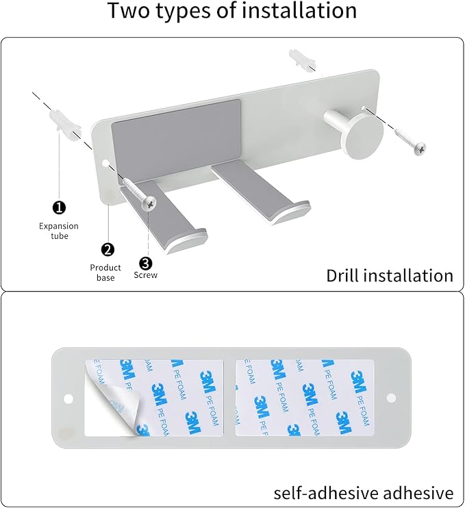 FLE Hair Dryer Holder Wall Mounted, Stainless Steel Self Adhesive Blow Dryer Holder Rack for Dyson Supersonic Hair Dryer,White